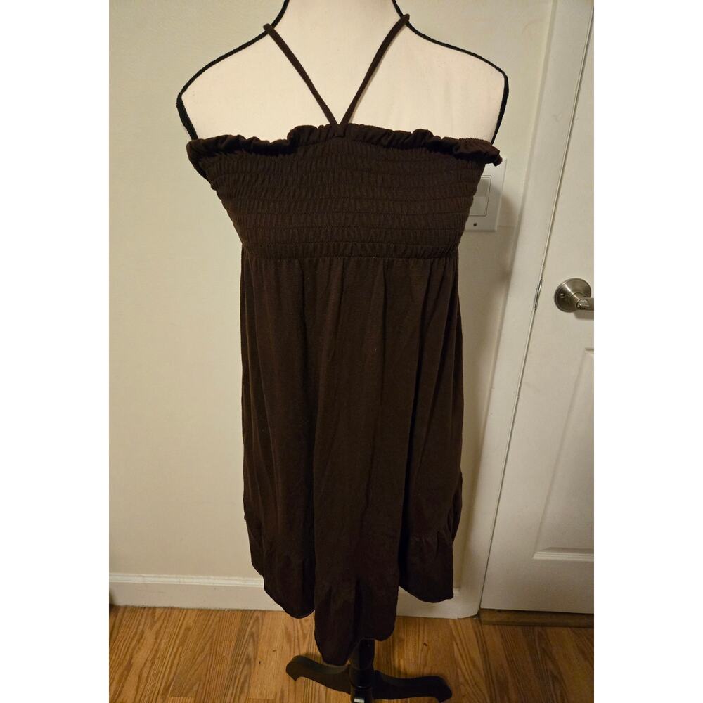 Xhiliration Brown String Halter Dress